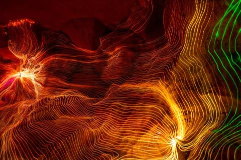 Abstract wave of digital weave lines connecting network dots and dark background 스톡 일러스트