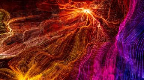 Abstract wave of digital weave lines connecting network dots and dark background 스톡 일러스트