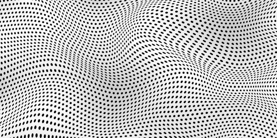 Abstract wave dot halftone pattern, Grid paper background Stock Illustration
