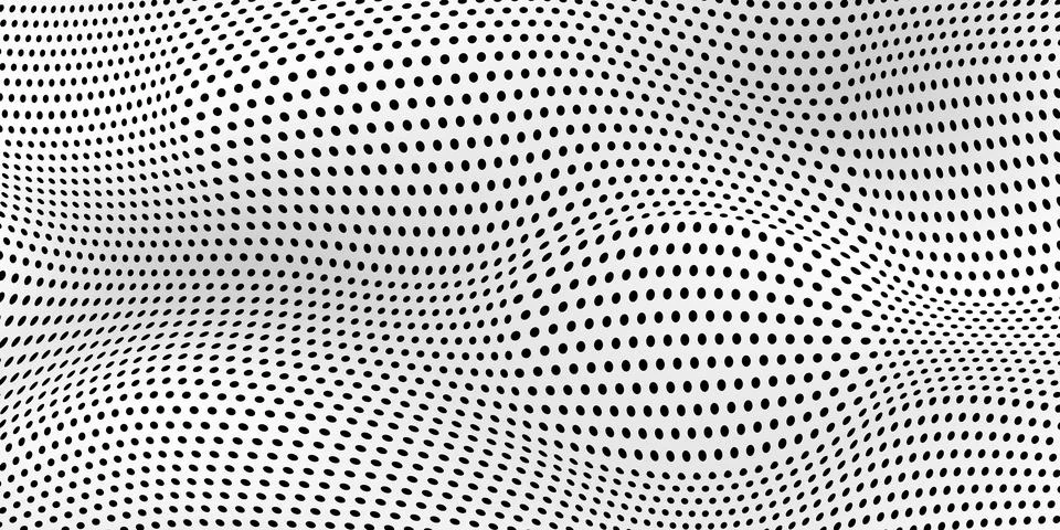 Abstract wave dot halftone pattern, Grid paper background Illustrazione stock