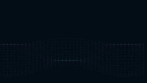 Abstract wave dot matrix motion background with blue light particles in dar.. Stock Footage 341658524