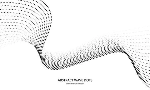 Abstract wave dotted element for design. Stylized line with dot on art backgr Stock Illustration