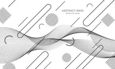 Abstract wave element for design. Digital frequency track equalizer. Stylized Stock Illustration