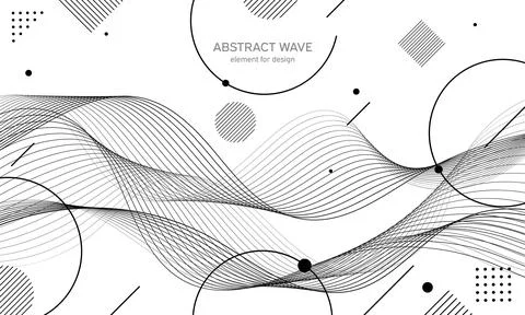 Abstract wave element for design. Digital frequency track equalizer. Stylized Illustrazione stock
