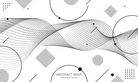 Abstract wave element for design. Digital frequency track equalizer. Stylized Stock Illustration