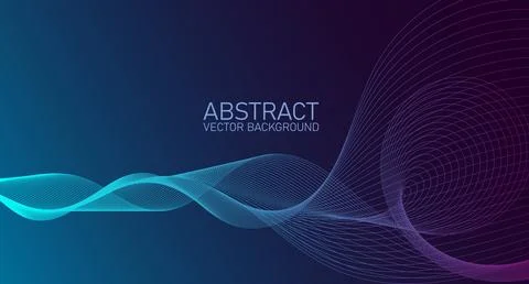 Abstract wave element for design. Stylized line art background. Digital frequ Stock Illustration