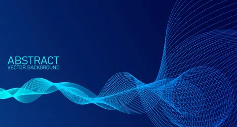 Abstract wave element for design. Stylized line art background. Digital frequ Stock Illustration