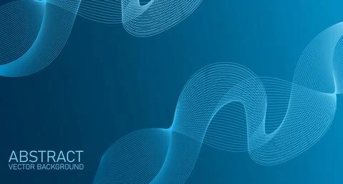 Abstract wave element for design. Stylized line art background. Digital frequ Stock Illustration