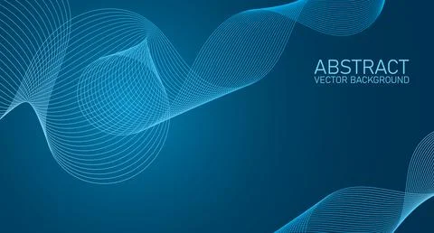 Abstract wave element for design. Stylized line art background. Digital frequ Stock Illustration