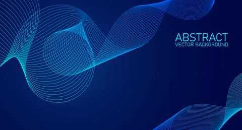 Abstract wave element for design. Stylized line art background. Digital frequ Stock Illustration