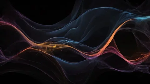 Abstract wave of feeling and mind concept on Plain Black Background Stock Footage 280414694