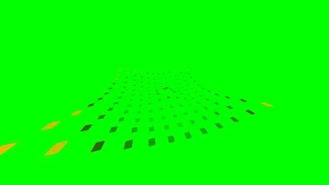 Abstract wave of floating geometric shapes against a vibrant green background Stock Footage 340263323