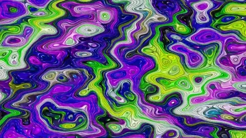 Abstract wave flow loop animation. Colorful wavy graphic template fluid animated Stock Footage 132875847