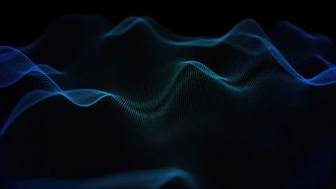 Abstract wave form technology background with blue light digital effect Stock Illustration