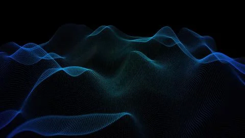 Abstract wave form technology background with blue light digital effect Stock Illustration