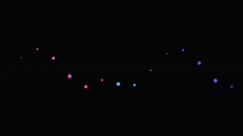 Abstract wave of glowing neon blue and pink dots on a dark black background Stock Footage 339617184