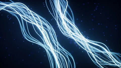 Abstract wave gradient curves and partic... | Stock Video | Pond5