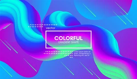 Abstract Wave Gradient Liquid Shape. 3d Background. Stock Illustration