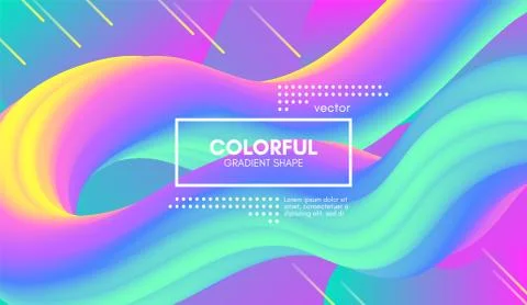 Abstract Wave Gradient Liquid Shape. Pastel Background. Stock Illustration