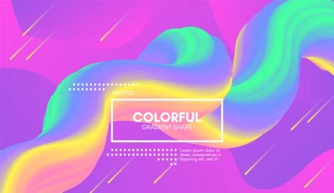 Abstract Wave Gradient Liquid Shape. Pastel Background. Stock Illustration