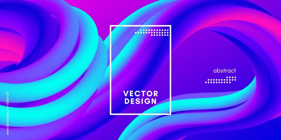 Abstract Wave Gradient Liquid Shape. 3d Background. Stock Illustration