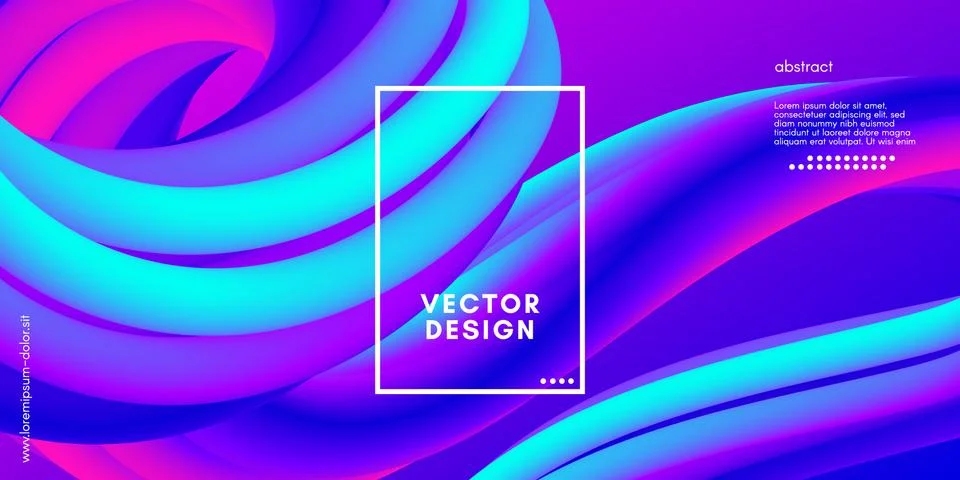 Abstract Wave Gradient Liquid Shape. 3d Background. Stock Illustration