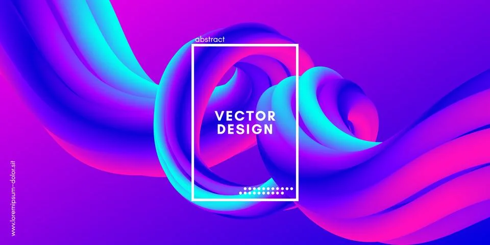 Abstract Wave Gradient Liquid Shape. 3d Background. Stock Illustration