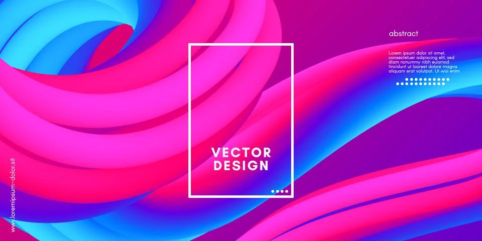 Abstract Wave Gradient Liquid Shape. 3d Background. Stock Illustration