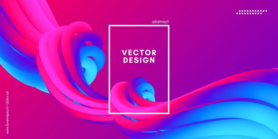 Abstract Wave Gradient Liquid Shape. 3d Background. Stock Illustration