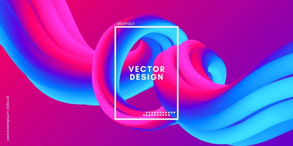 Abstract Wave Gradient Liquid Shape. 3d Background. Stock Illustration