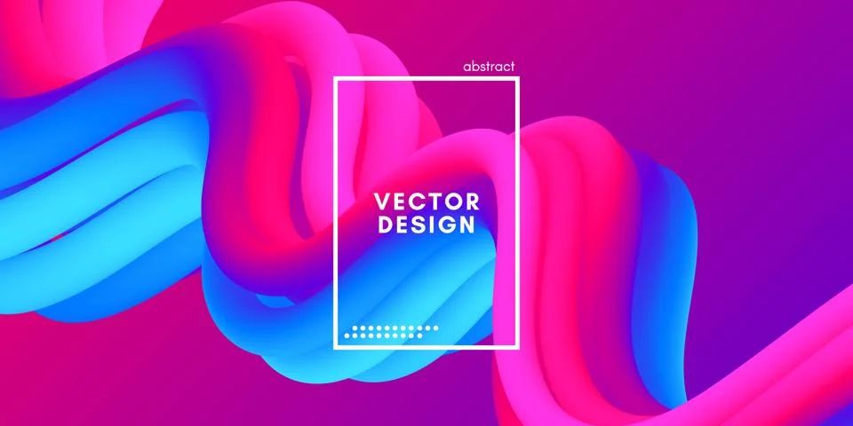 Abstract Wave Gradient Liquid Shape. 3d Background. Stock Illustration