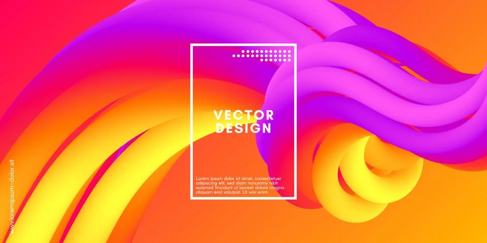 Abstract Wave Gradient Liquid Shape. 3d Background. Stock Illustration