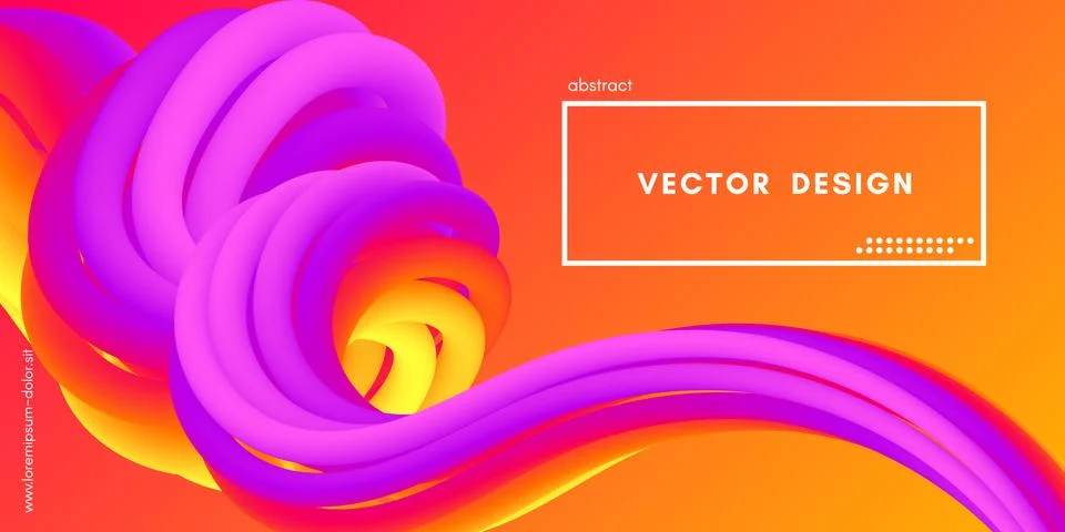 Abstract Wave Gradient Liquid Shape. 3d Background. Stock Illustration