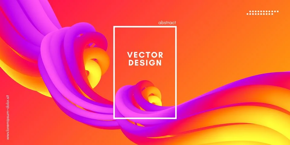 Abstract Wave Gradient Liquid Shape. 3d Background. Stock Illustration