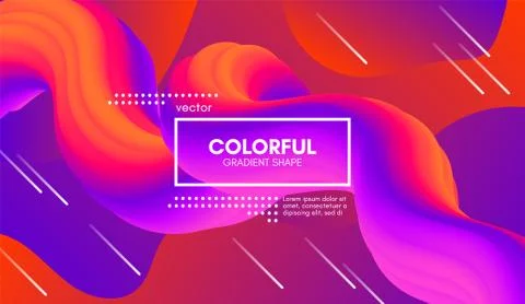 Abstract Wave Gradient Liquid Shape. 3d Background. Stock Illustration