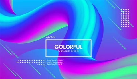 Abstract Wave Gradient Liquid Shape. 3d Background. Stock Illustration
