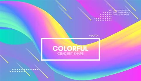 Abstract Wave Gradient Liquid Shape. Pastel Background. Stock Illustration