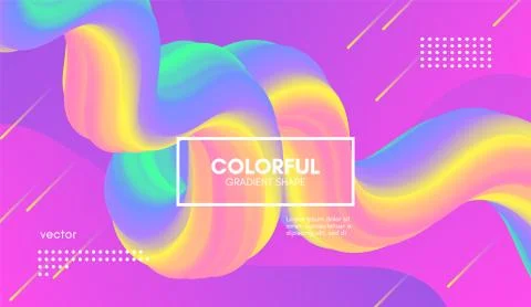 Abstract Wave Gradient Liquid Shape. Pastel Background. Stock Illustration