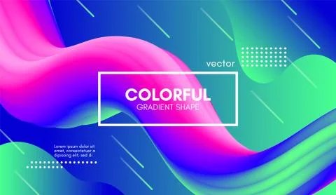 Abstract Wave Gradient Liquid Shape. 3d Background. Stock Illustration