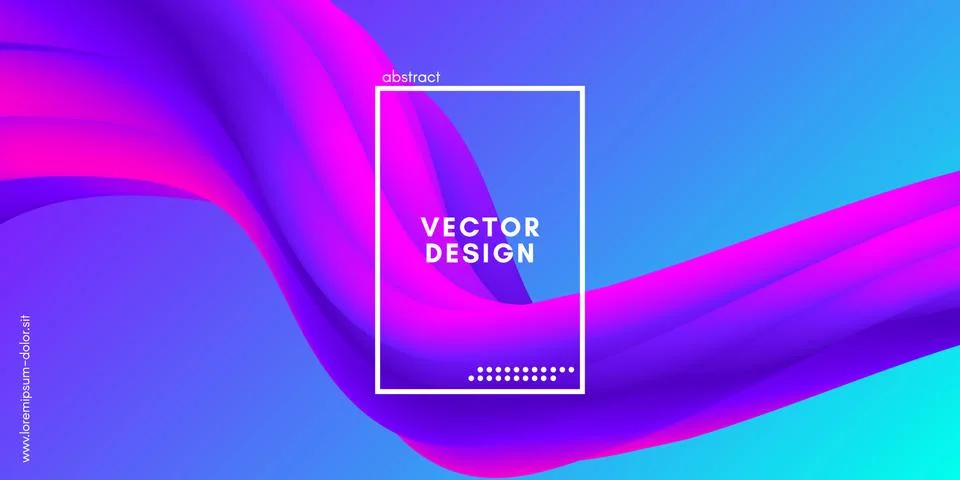 Abstract Wave Gradient Liquid Shape. 3d Background. Stock Illustration