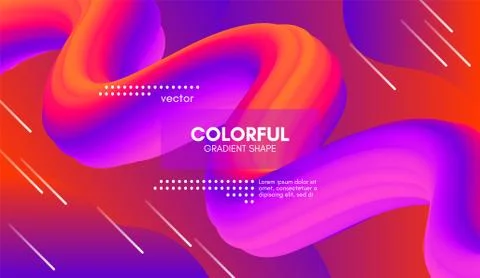 Abstract Wave Gradient Liquid Shape. 3d Background. Stock Illustration