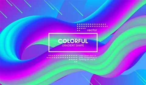 Abstract Wave Gradient Liquid Shape. 3d Background. Stock Illustration