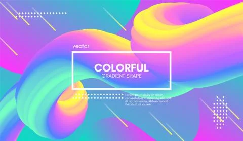 Abstract Wave Gradient Liquid Shape. Pastel Background. Illustrazione stock