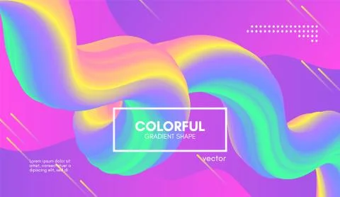 Abstract Wave Gradient Liquid Shape. Pastel Background. Stock Illustration