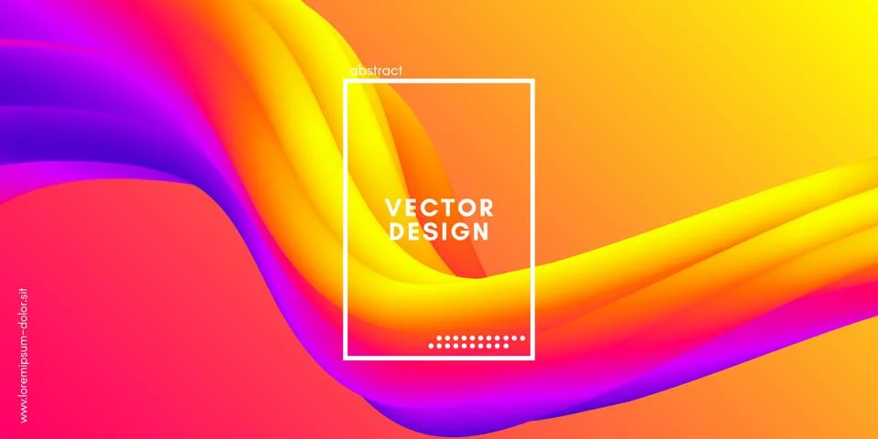 Abstract Wave Gradient Liquid Shape. 3d Background. Stock Illustration