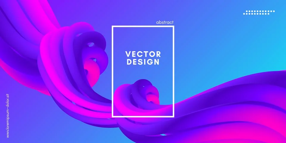 Abstract Wave Gradient Liquid Shape. 3d Background. Stock Illustration