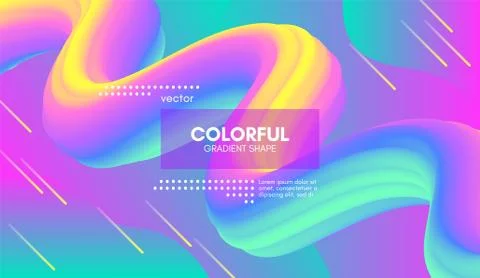 Abstract Wave Gradient Liquid Shape. Pastel Background. Stock Illustration