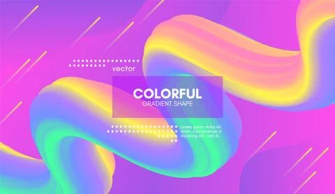 Abstract Wave Gradient Liquid Shape. Pastel Background. Stock Illustration