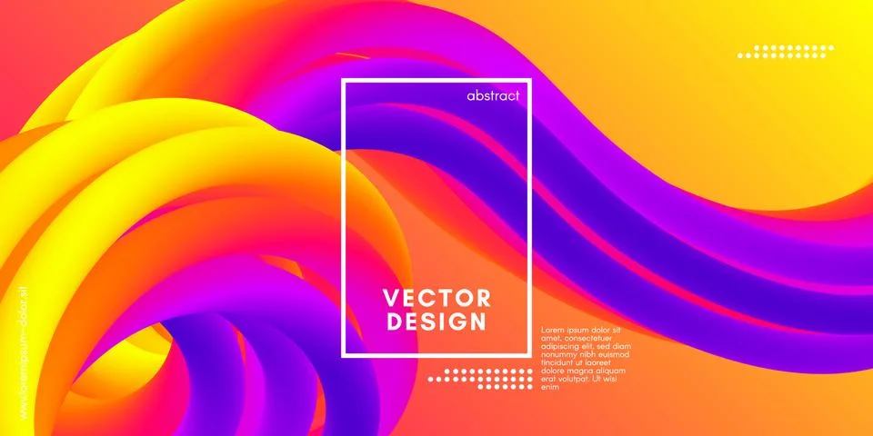 Abstract Wave Gradient Liquid Shape. 3d Background. Stock Illustration