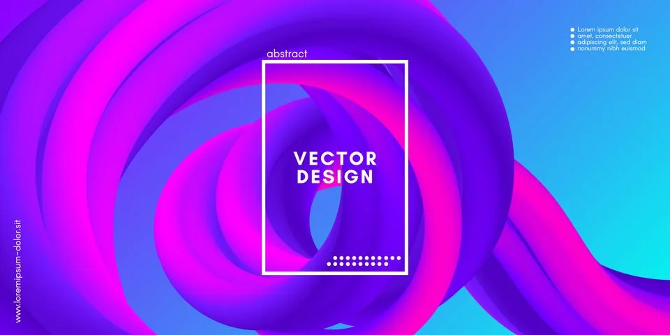 Abstract Wave Gradient Liquid Shape. 3d Background. Stock Illustration